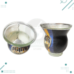 Mate de vidrio forrado en cuero BOCA JUNIORS - Imagen 2