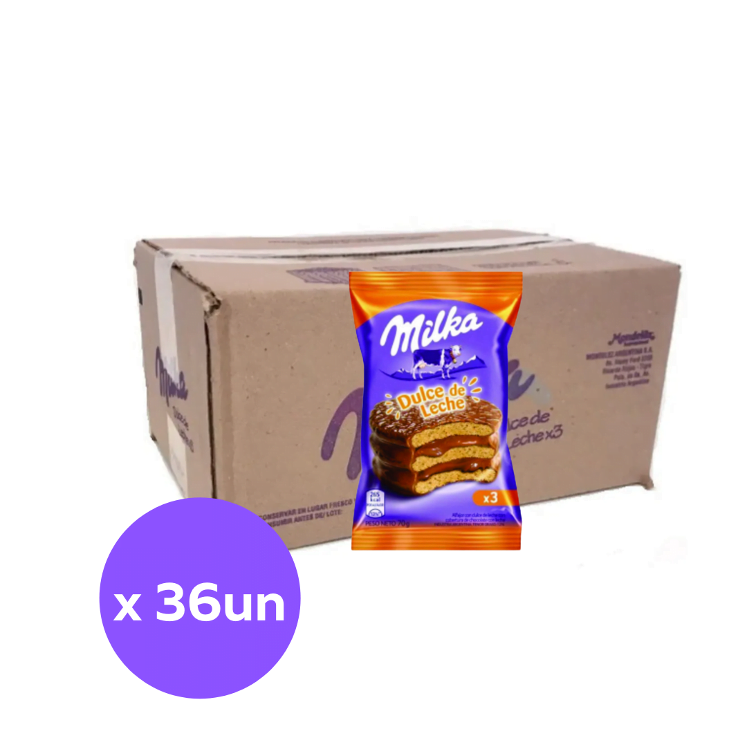 x-36un-3.png Alfajor Milka Triple Dulce de Leche, con Baño de Chocolate (70gr.) (CAJA 36 UN.) (2.5 KG.) - Imagen 1