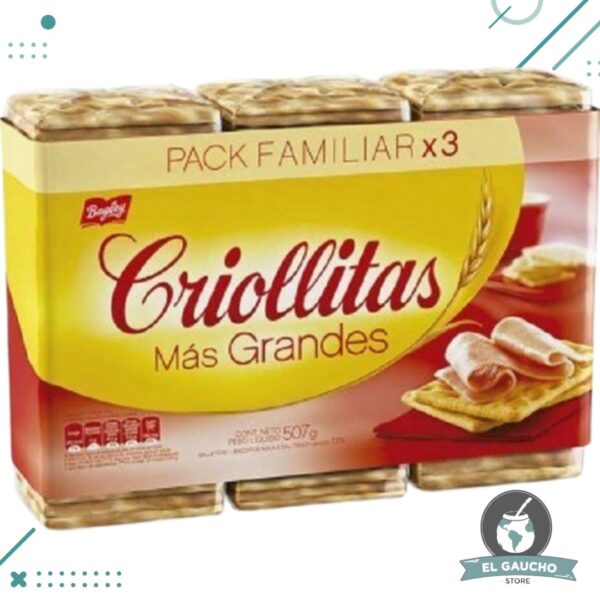 Galletitas Criollitas Mas Grandes(169gr.) (Por 3u.) (507gr.)