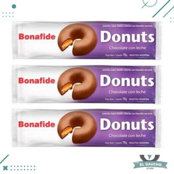 Galletitas Chocolate Negro Donuts Bonafide x 78g (Pack 3un) (234g)