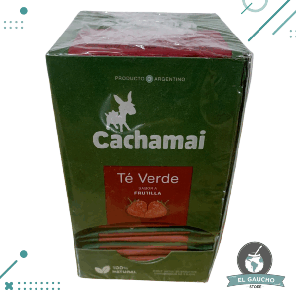 Te Verde Cachamai Sabor Frutilla 20 Saquitos de 2gr (40gr)