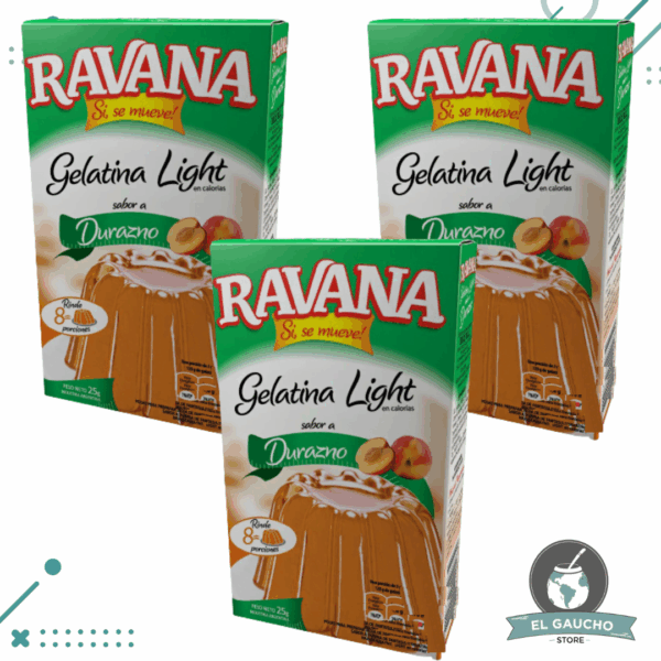 Gelatina LIGHT Ravana Durazno 25gr (3 unidades) 75gr