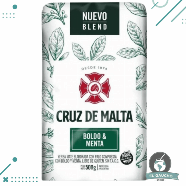 Yerba Mate Cruz de Malta BOLDO y MENTA (500gr)