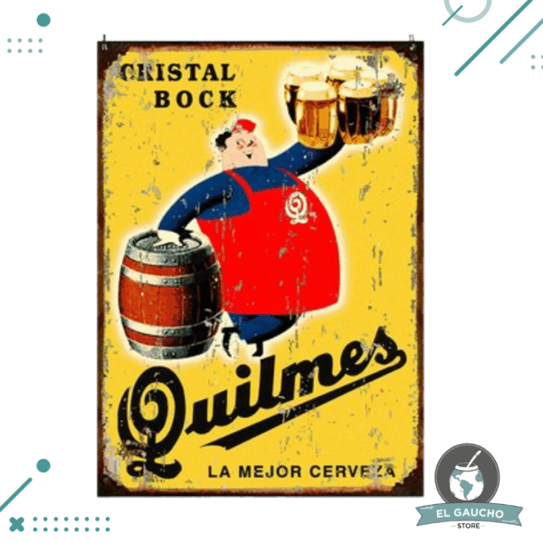 Cartel De Chapa CERVEZA QUILMES 20X28CM MOD 3