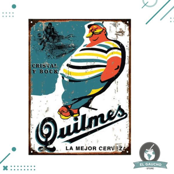 Cartel De Chapa CERVEZA QUILMES 20X28CM MOD 4