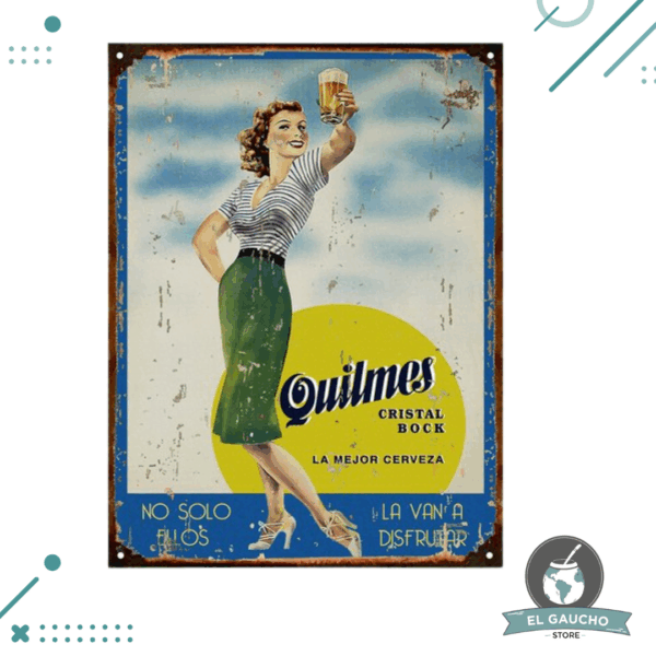 Cartel De Chapa CERVEZA QUILMES 20X28CM MOD 5