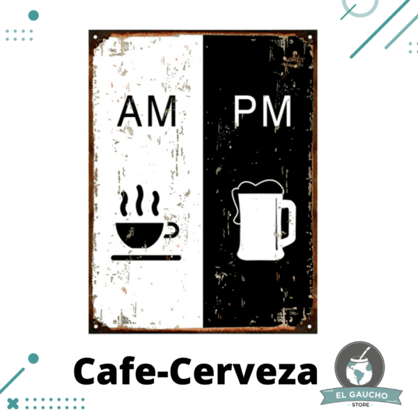 Cartel De Chapa, Cafe-Cerveza