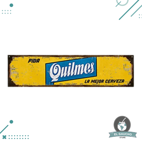 Cartel Chapa Quilmes 10x 40 cm