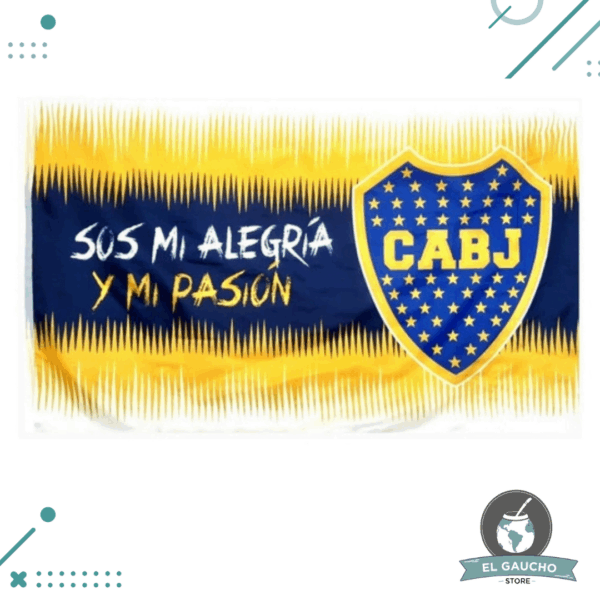 Bandera Futbol Boca Celeste Licencia Oficial 150CM X 90CM, Modelo 2