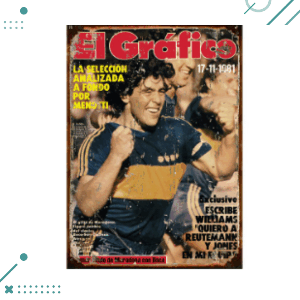 Cartel De Chapa Argentina Maradona 20x28cm MODELO 2