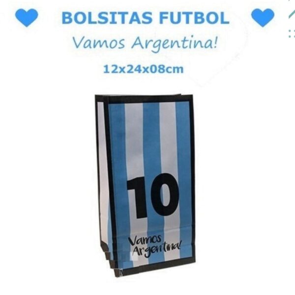 BOLSITA DE PAPEL CUMPLEAÑOS SELECCION ARGENTINA x10un