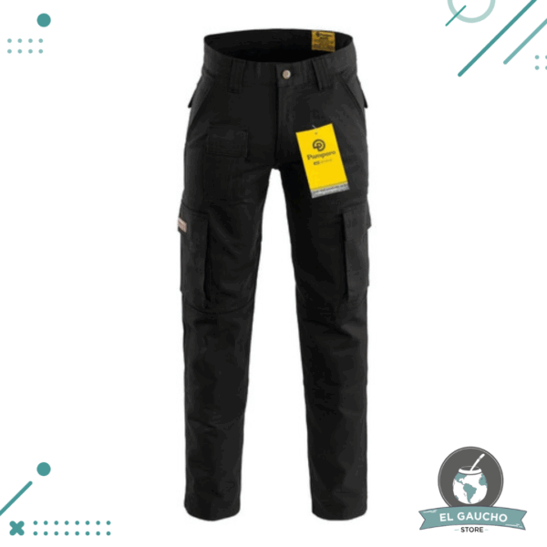 Pantalon Pampero Cargo De Trabajo Reforzado Color NEGRO