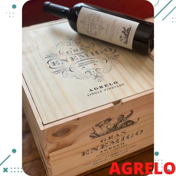 Vino El Gran Enemigo, AGRELO x 6 Unidades + CAJA MADERA Regalo, AÑO 2020