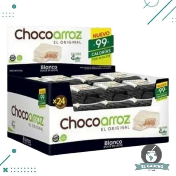 Alfajor Chocoarroz, Dulce de Leche, cubierto con Chocolate Blanco (22gr) (Pack de 30u) (600gr)