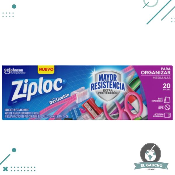 Ziploc Bolsas Para Organizar MEDIANAS 20 Bolsas