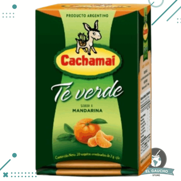 Te Verde Cachamai Sabor Mandarina 20 Saquitos de 2gr (40gr)