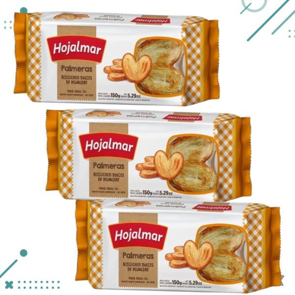 Hojalmar Palmeritas Dulces de Hojaldre 150g (pack 3 un) (450gr)