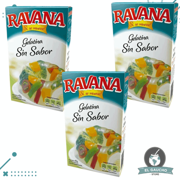 Gelatina Ravana Sin Sabor 42gr (3 unidades) 126gr