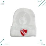 Gorro Lana Independiente, Color Blanco con Escudo Bordado (CAI)