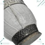 Mate Imperial Cuero Croco Con Virola Y Base De Alpaca Color Blanco - Imagen 4