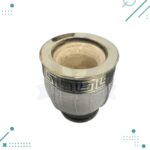 Mate Imperial Cuero Croco Con Virola Y Base De Alpaca Color Blanco - Imagen 2