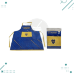 Delantal Boca Juniors (67X74cm) Color Azul con Bolsillo Amarillo - Imagen 3