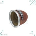 Mate de Vidrio Forrado en Cuero Simil Carpincho y Cinto (Color Marron) - Imagen 3
