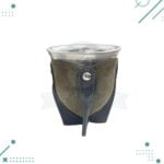 Mate de Vidrio Forrado en Cuero y Dije (Color Verde) - Imagen 2