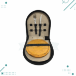 Porta Set Asado Cuero Color Verde (Plato de Madera, Tenedor, Cuchillo) - Imagen 6