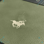 Porta Set Asado Cuero Color Verde (Plato de Madera, Tenedor, Cuchillo) - Imagen 5