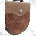 Porta Set Asado Cuero Carpincho Color Marron (Plato de Madera, Tenedor, Cuchillo) - Imagen 3