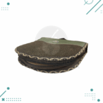 Porta Set Asado Cuero Carpincho Color Verde (Plato de Madera, Tenedor, Cuchillo) - Imagen 6