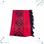 Poncho Argentino Con Hilo, Color rojo diseño guardapampa negro 140x180 - Imagen 3