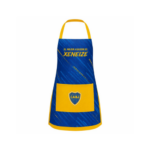 Delantal Boca Juniors (67X74cm) Color Azul con Bolsillo Amarillo