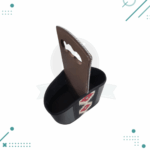 MEDIA CANASTA DE CUERO Y MADERA, COLOR NEGRO - Imagen 4