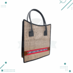 Bolso Canasta Matera Arpillera Y Cuero Con Guarda