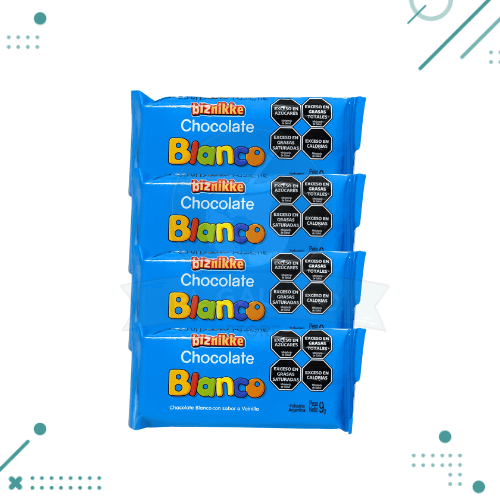 Diseño sin título - 2025-08-21T104242.312 Biznikke Chocolate Blanco x9gr (Pack x4un) (36g) - Imagen 1