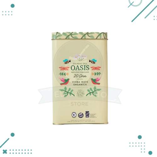 Diseño sin título (13) Yerba Mate Oasis Organica Lata 500gr - Imagen 1