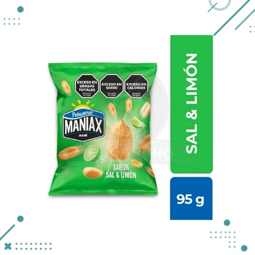Diseño sin título - 2025-09-10T121748.180 Maní Frito De Sal Y Limón Maniax x95g - Imagen 1
