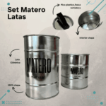 Latas MATERO Yerbera-Azucarera Color PLATEADO - Imagen 3