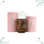 Set 3 Piezas (Latas Yerbera y Azucarera + Mate De Madera) Color Rosa Diseño Argentina