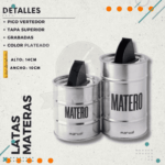 Latas MATERO Yerbera-Azucarera Color Blanco - Imagen 3