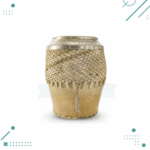 Mate Calabaza Torpedo Cincelado Tejido En Tiento Color Beige