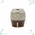 Mate Calabaza Torpedo Cincelado, Tejido En Tiento, Color Marron