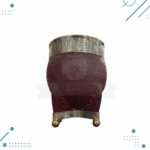 Mate Imperial Cuero Croco Exclusivo Botitas Con Virola CINCELADA de Alpaca, Color MARRON - Imagen 4