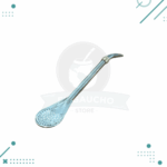 Bombilla Extra Curva Fina Acero Pala Cuchara con Dije Dorado (18cm) - Imagen 4