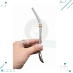 Bombilla Extra Curva Fina Acero Pala Cuchara con Dije Dorado (18cm) - Imagen 2