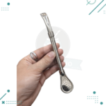 Bombillon de Alpaca, Con Guarda Plateada (18cm)