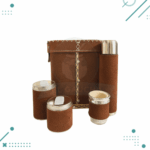 Set Matero Completo Cuero Carpincho Color Marrón(Porta Termo, Yerbera, Azucarera y Mate)