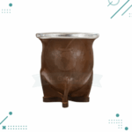 Mate Camionero Liso Aluminio Calabaza Color Marron (10x10cm aprox.) + bombilla de regalo